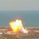 The SN9 Starship prototype exploding during a failed landing on February 2, 2021.